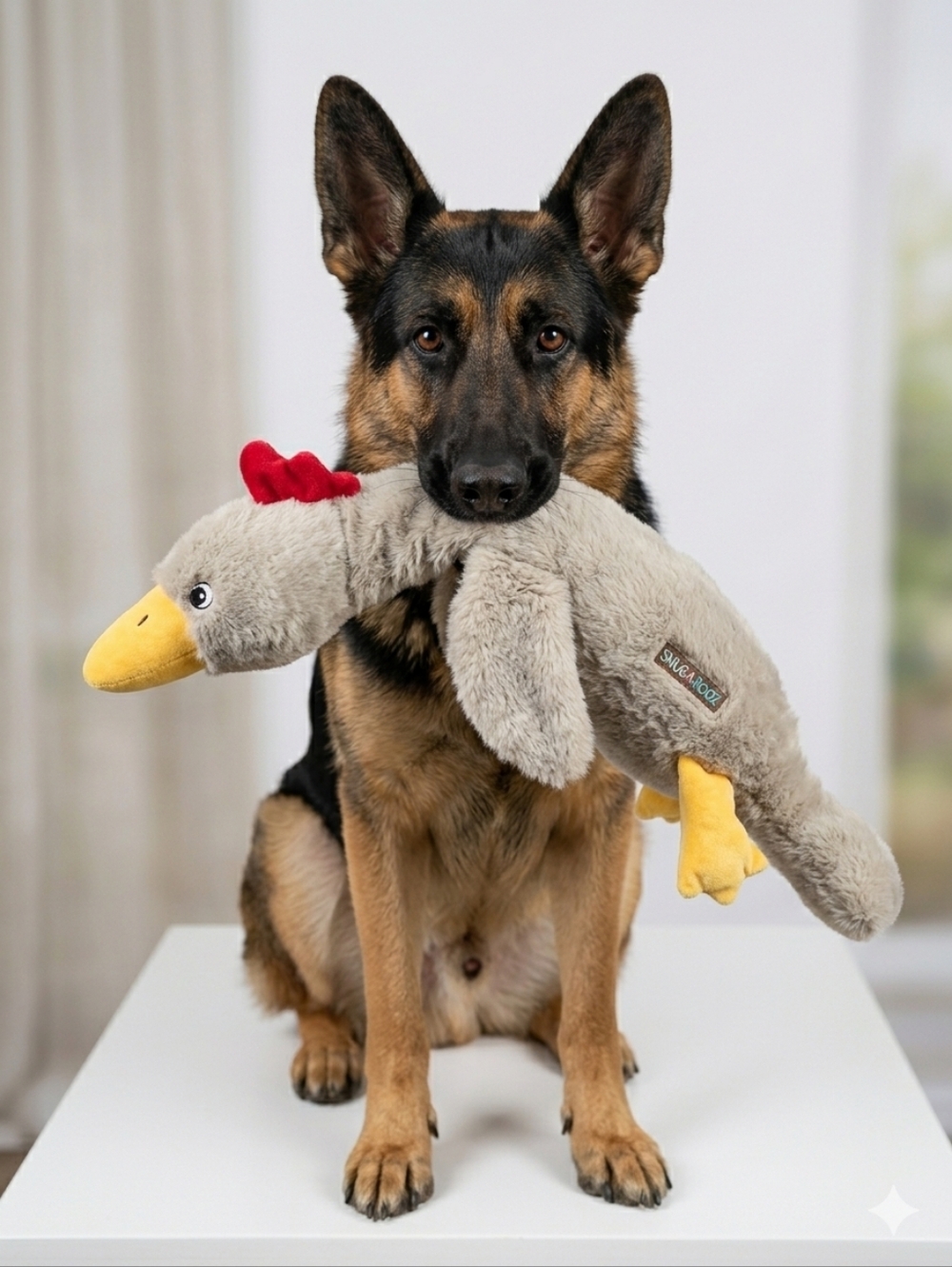 Pally Paws Plush Goose Large Dog Toy - White & Yellow